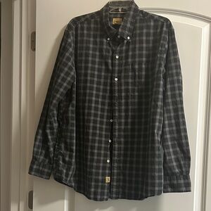 Men's Black Checkered Button Down Shirt